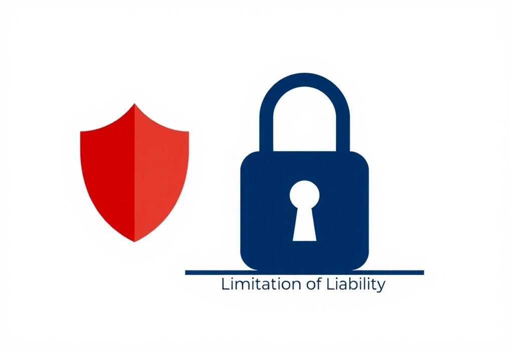 Simbolo di scudo e lucchetto, che rappresenta la sicurezza e la limitazione di responsabilità